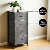 Artiss Chest of 4 Drawers Storage Dresser Tallboy Grey DIY-CDR-4D-GY
