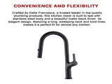 Kitchen Laundry Bathroom Basin Sink Pull Out Mixer Tap Faucet in Black V63-847991