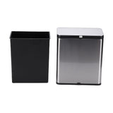 8L Stainless Steel Trash Can Square Design Wall-Mounted Kitchen Garbage Bin with Slide Lid for Home V1294-YM0901-3111250192611