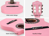 Alpha 34 Inch Classical Guitar Wooden Body Nylon String Beginner Kids Gift Pink GUITAR-D-34-PK