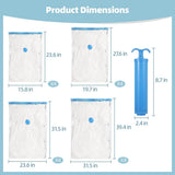 16PCS Vacuum Storage Bags, 4 Sizes Vacuum Packing Bags with Manual Pump, Space Saver Bags for V1369-AZ3-W-08599