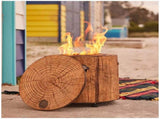 Wood Grain Eco Fuego Wood Fire Pit with 8 Hour Candle - No Smoke, 90% Less CO2 V178-69045