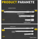3Pieces 3/8" or 1/2" Drive Heavy Duty Socket Wrench Extension Bar for Automotive Repair Machinery V1192-AZ-W-23414