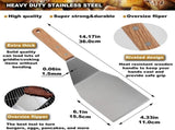 8pcs Professional Accessories Kit - Heavy Duty Stainless Steel Grill Spatula Set for Grill V1188-MS-825-003