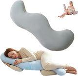 Pea Pod Shape Body Pillow for Adults Full-Body Support Side Sleeper Pillow, Pregnancy Back Pain V1107-CS-BSMBZ4