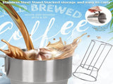 Stackable Camping Coffee Cups with Handle,Insulated Stainless Steel 300ml 10oz Double Wall Coffee V1192-AZ-W-11248