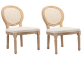 AADEN 2x Rattan Dining Chairs with Solid Wood Legs- Beige V226-SW1843BG