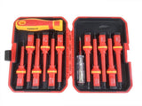Orange Insulated Screwdriver Set - Multi-Bit Electrician's Tool Kit with Magnetic Tips & V888-ELOSUNG34836