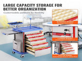 5 Tiers Lab Carts, Lab Utility Cart with 5 Drawers & 4 Silent Wheels, Mobile Medical Cart with PP V952-SYSTCECKFLS4VNN2DV3