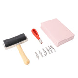Rubber Carving Blocks for DIY Printmaking Crafts Soft Linoleum Block Stamp Making Kit for Beginners V1294-YM0901-3117240108811