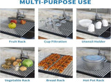 Roll Up Dish Drying Rack, Extra Large Dish Rack Over The, Multipurpose Stainless Steel Rollup V1259-DP01-A-2257