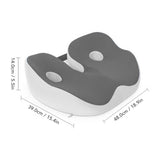 Seating Cushion Soft Comfortable Breathable Buckle Curved Chair Cushion for Office Working Dark Gray V1294-YM0703-3117230047613