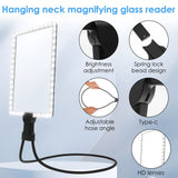 Magnifying Glass with Light Rechargeable Hands Free Full Page Reading Magnifier with Neck Hanging V1366-AZ2-W-14671