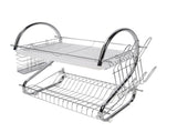 Dish Rack 2 Tier Bowl Dish Drainer Neat Organization Rust Prevention Kitchen Drying Rack Water Cup V1294-YM0706-3118230219711