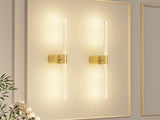 Gold Battery Operated Wall Sconce Set of 2, Rechargeable Wireless Wall Lights with Remote and Touch, V1171-CB-BOM001618