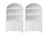 Artiss Buffet Sideboard Cabinet Pantry X2 180CM Arched Storage Bookshelf White FUR-Z-SID180-ARCH-WH-ABX2