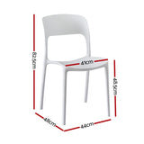 Gardeon 4PC Outdoor Dining Chairs Stackable PP Patio Chair Garden Furniture White ODF-CHAIR-PPTX14-WH-4X