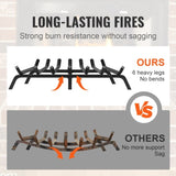 Fireplace Log Grate, 762mm Heavy Duty Fireplace Grate with 6 Support Legs, 19.05mm Solid V952-ZTXYMP34X3430EWF0V0