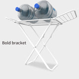 Double Wing Floor Folding Drying Rack For Clothes Quilt Towel-White V1161-108152