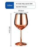 Set of 2 Rose Gold Wine Glasses,500ml Copper Wine Glasses, Stainless Steel Wine Glasses, Unbreakable V1369-AZ3-W-04293