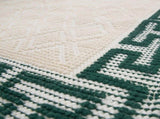 Greek-Inspired Wool Rug 165 Cream and Green RUG-165-CMGN