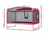 Everfit 3-in-1 Kids Rectangle 6FT Trampoline Rebounder with Swing Belt Pink TRAMPO-C-R6-PK