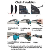 6" Cordless Electric Chainsaw in Blue - Portable Handheld Wood Cutter LSB-59148