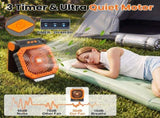 Four Function Solar Camping Fan with LED Light and Compass, Rechargeable Portable Tent Fan with 4 V1189-LC-AMZ-00095