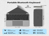 Foldable Bluetooth Keyboard with Touchpad and Stand for iPad/iPhone/MacBook,3-Device Ultra Slim PU V1107-888-86290-WHT