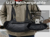 USB-Powered Heated Hand Muff with 3-Temperature Control, Water-Resistant Quilted Design, Adjustable V1341-ZY-XNRDUMK9-BLACK