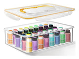 2X Acrylic Paint Storage Box for 2 Fl. Oz Acrylic Paints, 48 Bottles Capacity, Brushes Craft V1366-AZ2-W-14530