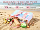 Large Capacity Clear Beach Tote Bag Multipurpose and Ideal Present Beach Bag Versatile Carrying Ways V1366-AZ2-W-14980