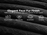 Artiss Sofa Bed Lounge Chair Sleeper Couch Chaise Single Seater Faux Fur Black SB-COMP-CHA-CH-BK