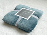 Green 130*150cm Flannel Fleece Blanket - Quilted Diamond Pattern, Soft & Warm Polyester Throw for V888-ELOSUNG50670