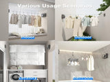 Retractable Clothesline Indoor, Non-Sagging Outdoor Clothes Line Retracting Heavy Duty Clothes V1258-DP02-WO-185