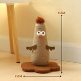 Coffee Adorable Chick Cat Scratching Post - Durable Sisal Rope Scratcher Toy for Cats & Kittens V888-ELOSUNG27113