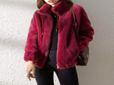 Women's Faux Fur Jacket Trendy & Warm Coat - Khaki - Size M V1106-M-APP-SX-652-KHAK-MAUMEU48