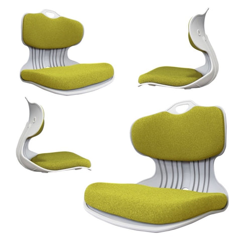 4X Slender Chair Posture Correction Seat Floor Lounge Padded Stackable LIME V274-FT-SLDC-GNYE-X4