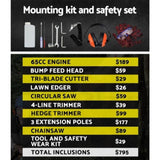 Giantz 65CC Pole Chainsaw Hedge Trimmer Brush Cutter Whipper Snipper 9-in-1 4.3m PCAW-65CC-OG-GSAW