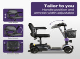 EQUIPMED FreeLite Mid-Sized Foldable Electric Mobility Scooter, Lithium Battery, Long Range and V219-HMBMSCEQ4LGA