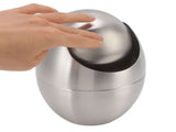 Desktop Trash Can Stainless Steel Egg Shape Mini Countertop Waste Bin with Swing Lid for Bathroom V1294-YM0512-3117220254311