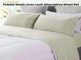 Ramesses Oatmeal Pebble Wash Linen Look Alternative Sheet Set Single V442-KIT-SHEETS-PEBBLEWASHLINEN-OATMEAL-SB