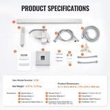 VEVOR Freestanding Bathtub Faucet, Floor Mount, Freestanding Tub Filler, Shower Mixer Taps, Two V952-PBKSLTLSNSFXVFF0JV0