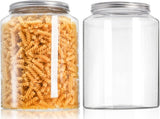 2 Pack 1 Gallon Extra Large Clear Plastic Jars, 118 OZ Food Storage Container with Lid, BPA Free V1259-DP01-A-940