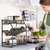3-Tier Detachable Spice Rack Storage Organiser for Kitchen Countertop V178-36110