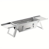 Silver Gray portable barbecue grill, outdoor grill, camping grill, lightweight grill, picnic grill, V1347-132-GRA-61622
