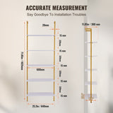 Industrial Square Pipe Shelf 5 Tier 64x30x182.5cm Wall-Mount Gold White V952-JSGZWJFGHMBJJLPOLV0