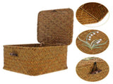 Woven Storage Basket Set, Khaki Wicker Organizer for Home, Office, Kitchen, Multi-Purpose Decorative V1369-AZ3-W-12817