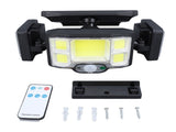 3 Heads Outdoor Solar Wall Light with Remote Control Motion Sensor 3 Lighting Modes Waterproof Wide V1294-YM0901-3119240045311