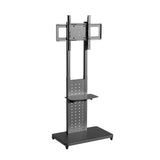 Heavy-Duty Rolling TV Cart Stand with Wheels for 32"65" TVs Height Adjustable Mobile Floor Mount V767-U-817-BK
